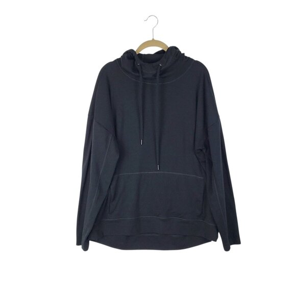 Woolx Tops - Woolx Pullover Hoodie Black Merino Blend Callie Relaxed Fit Womens XL